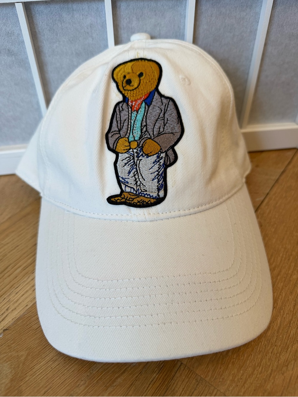 Classic White Bear Patch Baseball Cap